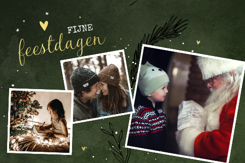 Goudfolie l feestelijke kerstkaart met foto's