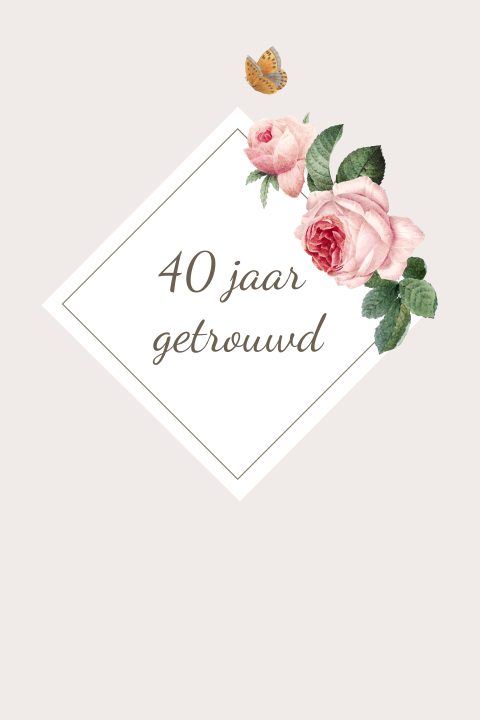 Stijlvolle jubileumkaart met rozen