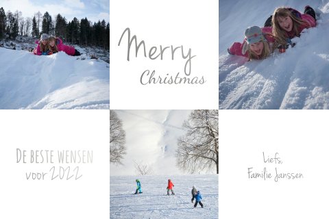 Zilverfolie kerstkaart met foto's om zelf te maken