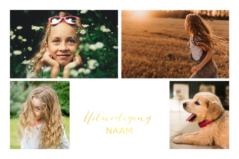 Hippe fotokaart met goudfolie om zelf te maken