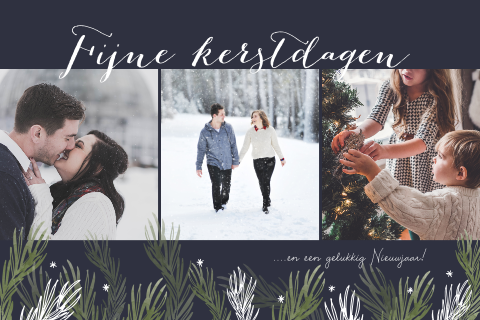 Sfeervol kerstkaartje met dennentakjes