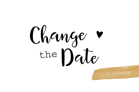 Change the Date - zwart hartje en kraft label
