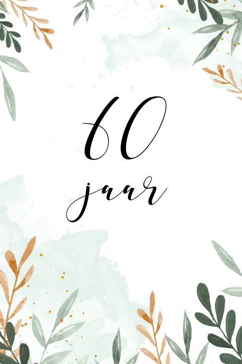 Stijlvolle uitnodiging verjaardag 60 jaar met takjes