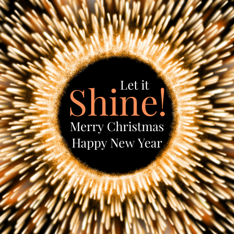 Zakelijke kerstkaart Let it Shine vuurvonken