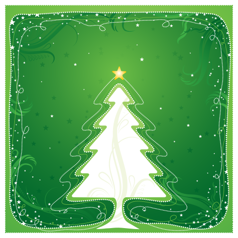 Originele kerstkaart met kerstboom