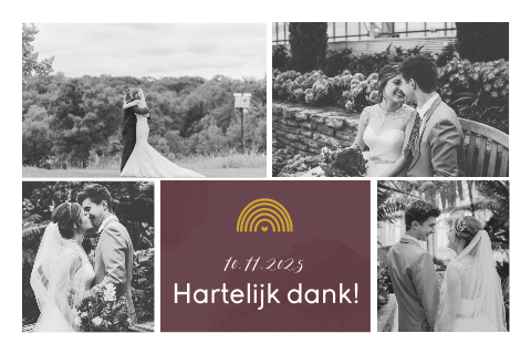 Chique bedankkaart met fotocollage