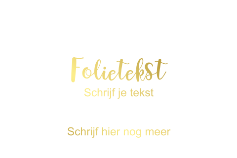 Enkel liggende uitnodiging foliedruk dubbelzijdig | Vouw links