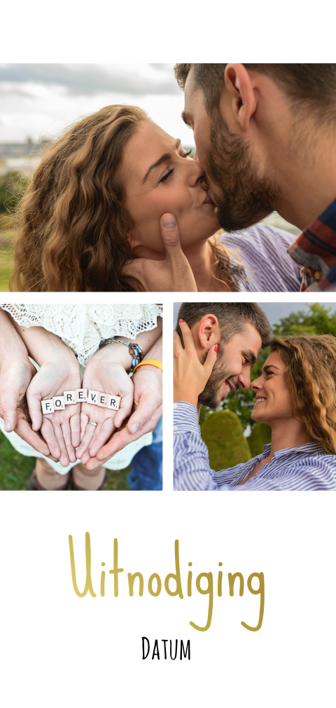 Goudfolie uitnodiging met foto zelf maken