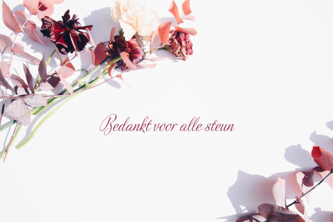 Bedankkart met bloemen en takjes
