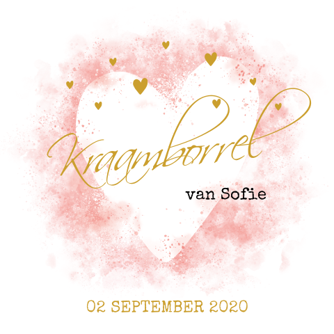 Romantische kraamborrel-uitnodiging met groot hart