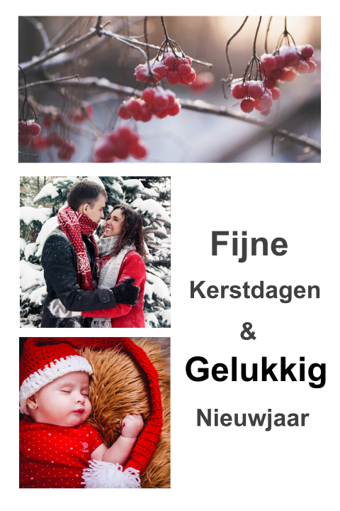 Kerstkaart met foto's om zelf te ontwerpen