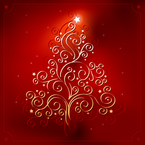 Zakelijke kerstkaart met sierlijke kerstboom