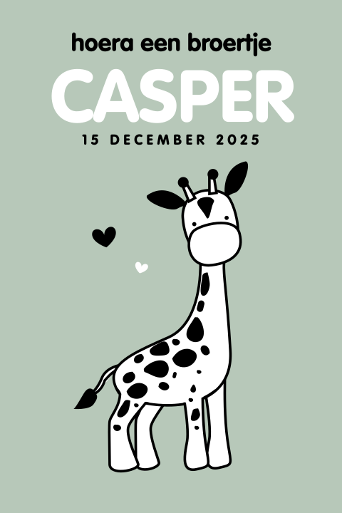 Geboortekaartje met giraf