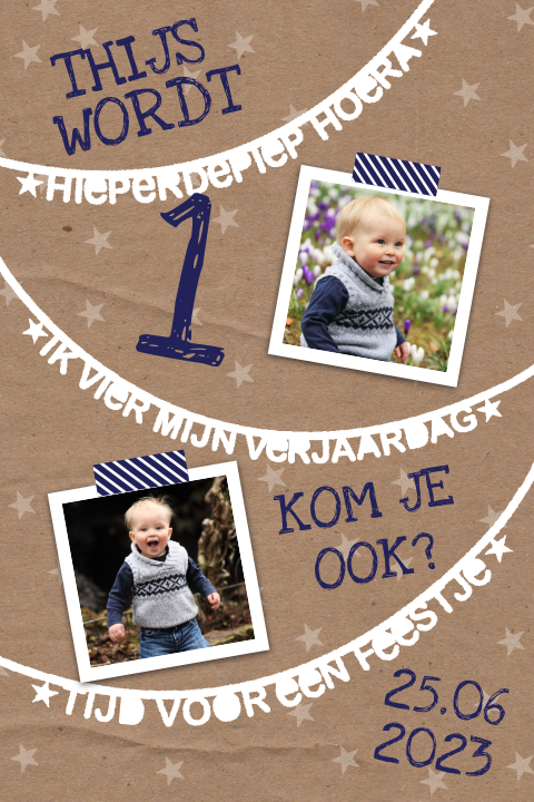 Uitnodiging kinderfeestje -Letterslingers en kraft