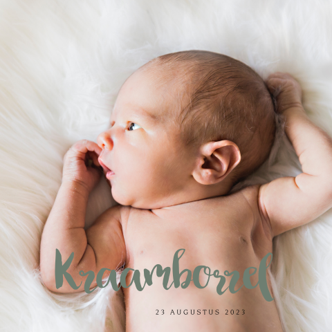 Hippe kraamborrelkaart jongen met foto