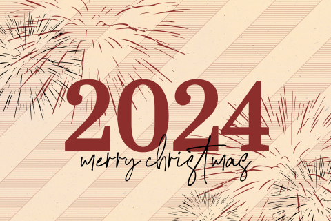 Zakelijke nieuwjaarskaart 2023 met vuurwerk op gerecycled papier