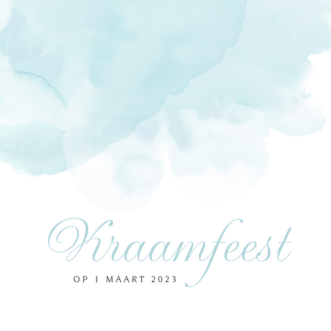 Hippe uitnodiging kraamfeest jongen met watercolour