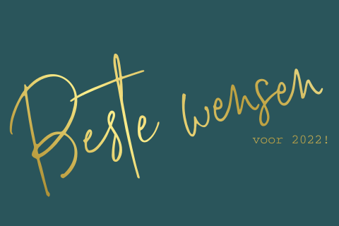 Kerstkaart met goudfolie om donkergroen om zelf te maken