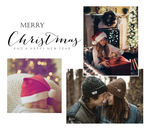 Stijlvolle kerstkaart met foto's