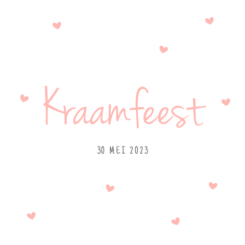 Lief kraamfeestkaartje met hartjes