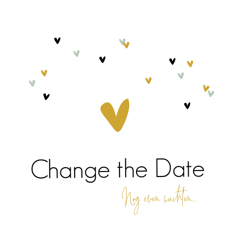 Moderne Change the Date met hartjes