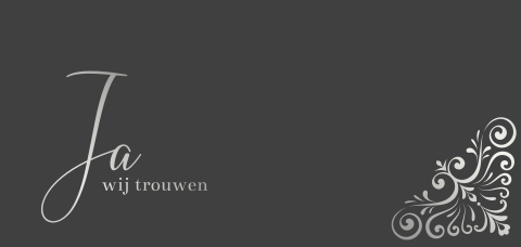 Zilverfolie trouwkaart met chique ontwerp