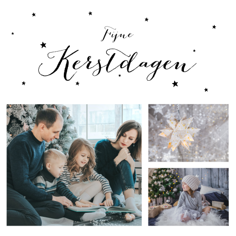 Fotokaart voor kerst met sterren - zelf ontwerpen