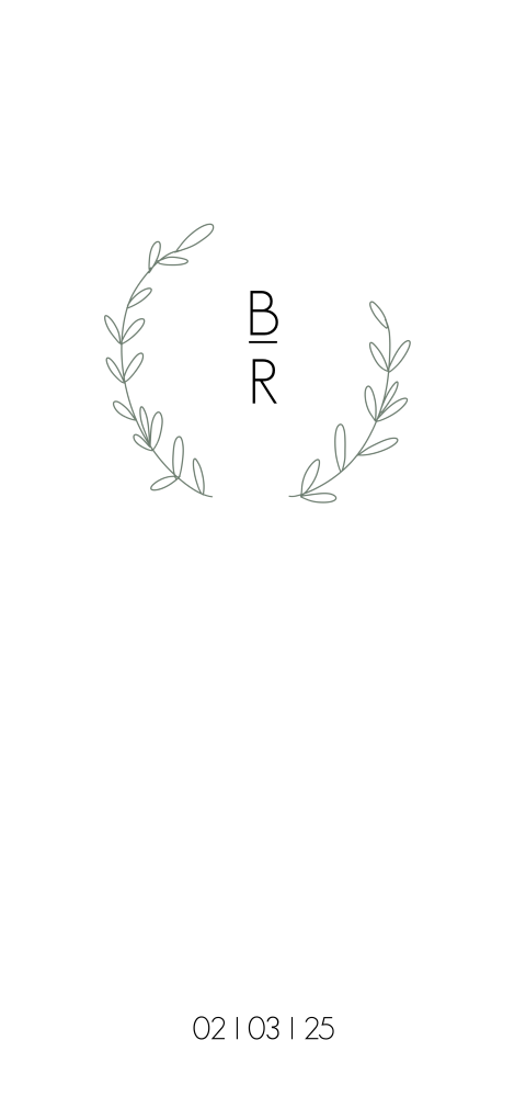 Minimalistische trouwkaart met takje