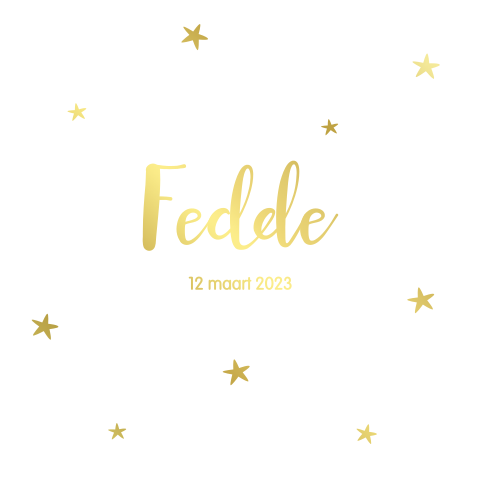 Goudfolie l trendy babykaart met sterren