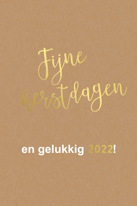 Zelf maken goudfolie kerstkaart en kraftlook achtergrond