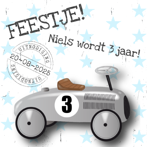 originele uitnodiging voor kinderfeestje van jongen