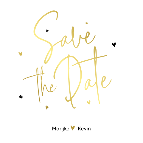 Goudfolie save the date