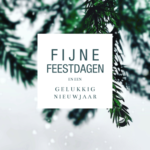 Zakelijke kerstkaart voor een gelukkig nieuwjaar met kersttakjes