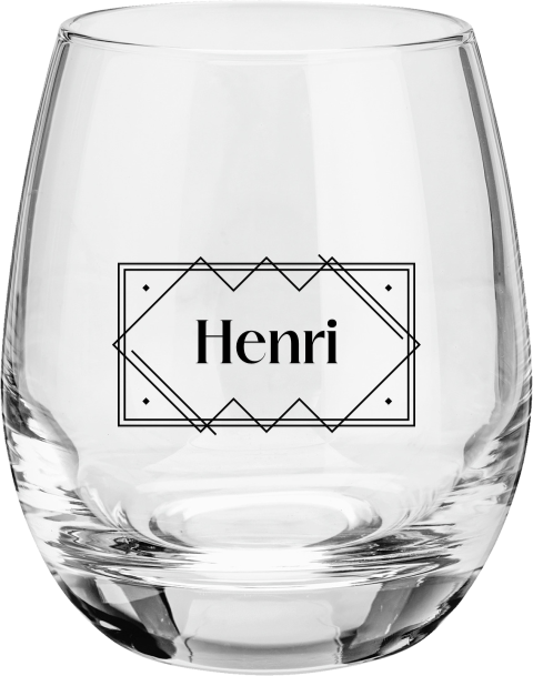 Waterglas met gravure en art-deco