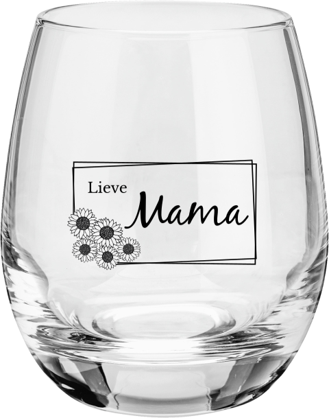 Waterglas met gravure voor lieve mama