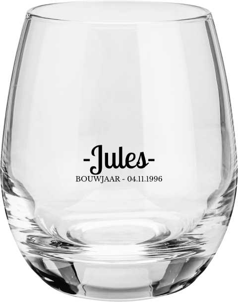 Waterglas met gravure voor een verjaardag