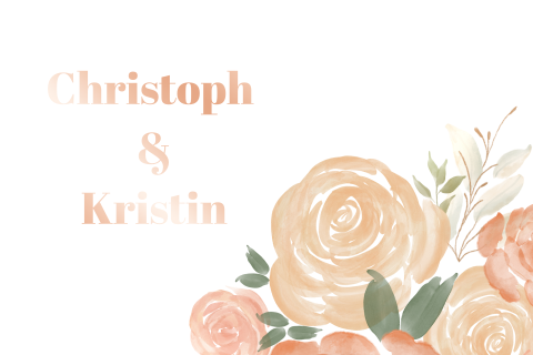 Kirchenheft mit Blumenbouquet und Roségold Folie