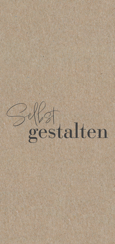 Kraftpapierkarte im Panorama Hochformat zum selbst gestalten