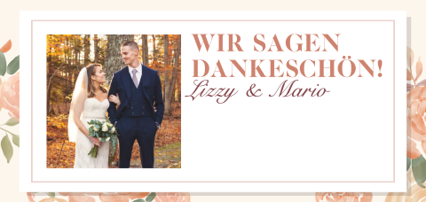 Klassische Danksagungskarte mit Rosen in Apricot