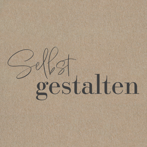 Quadratische Karte aus Kraftpapier zum Selbstgestalten