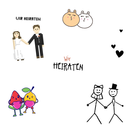 Weiße, lustige Nerd-Einladungskarte zur Hochzeit mit Figuren
