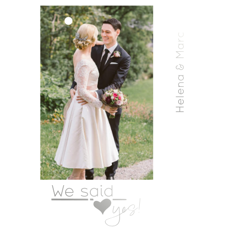 Wir haben geheiratet Karte aus zwei Teilen mit Foto und Silberfolie
