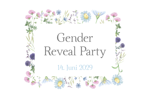 Florale frühlingshafte Gender Reveal Party Einladung