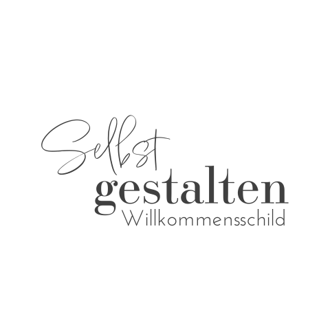 Rundes Willkommensschild zum selbst kreieren mit Ø 55 cm
