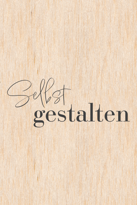 Postkarte aus Holz im Hochformat zum selbst machen