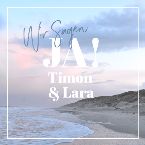 Hochzeitseinladung mit Sonnenaufgang am Strand in zarten Farben