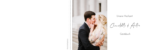 Modernes Gästebuch zur Hochzeit mit Foto auf der Vorderseite