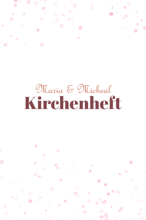 Schlichtes Kirchenheft als Klappkarte mit rosa Punkten
