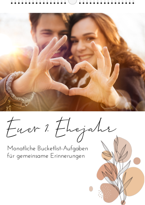 Boho Aufgaben Foto-Kalender als Hochzeitsgeschenk mit Greenery Element