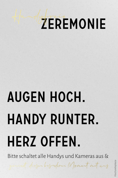 Transparentes Einlegeblatt zur Hochzeit mit Hinweis und Goldfolie